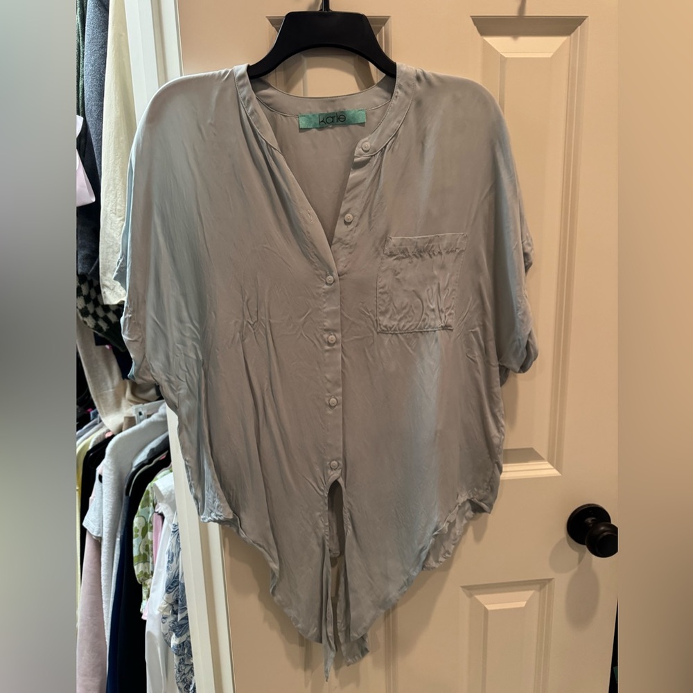 Karlie Light Gray Button-Down Shirt